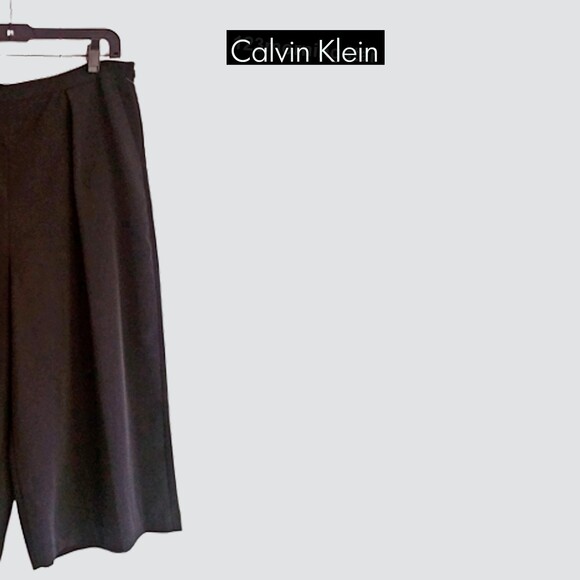 CALVIN KLEIN NEW Pleated Front Slant Pockets Wide Leg Culottes Pant 10 - Picture 7 of 12
